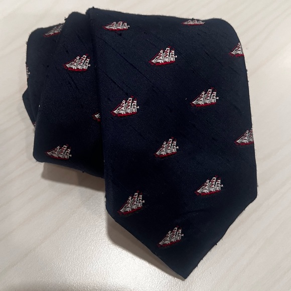 Vintage Embroidered Ship Nautical Necktie - Picture 3 of 6